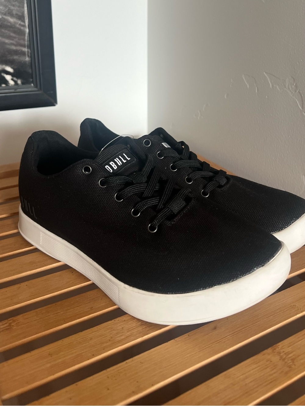 NOBULL Black Low-Top Sneakers with White Sole - Picture 2 of 6